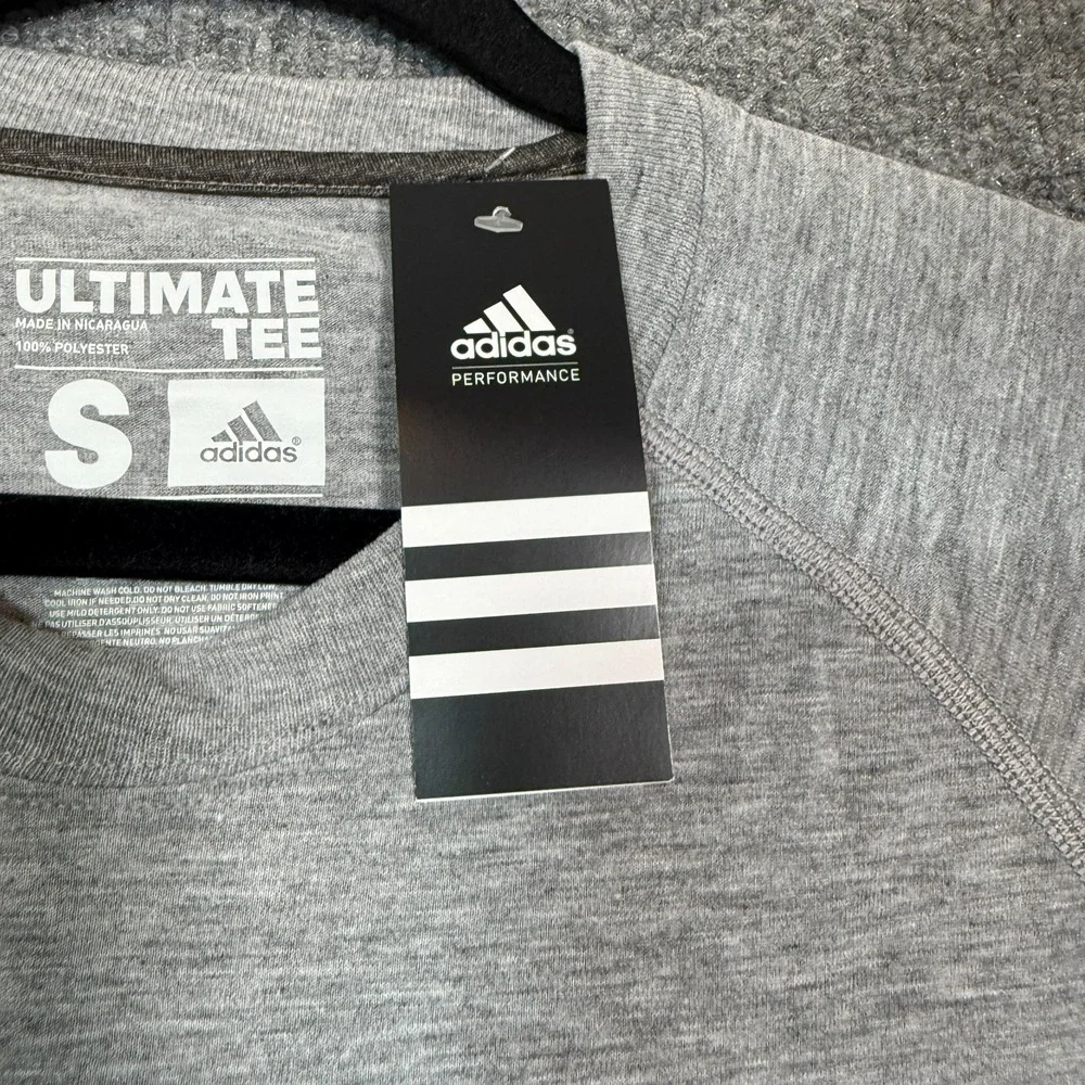 Adidas Shirt Adult‎ Small Gray Tshirt Miami City Performance Ultimate Tee NEW